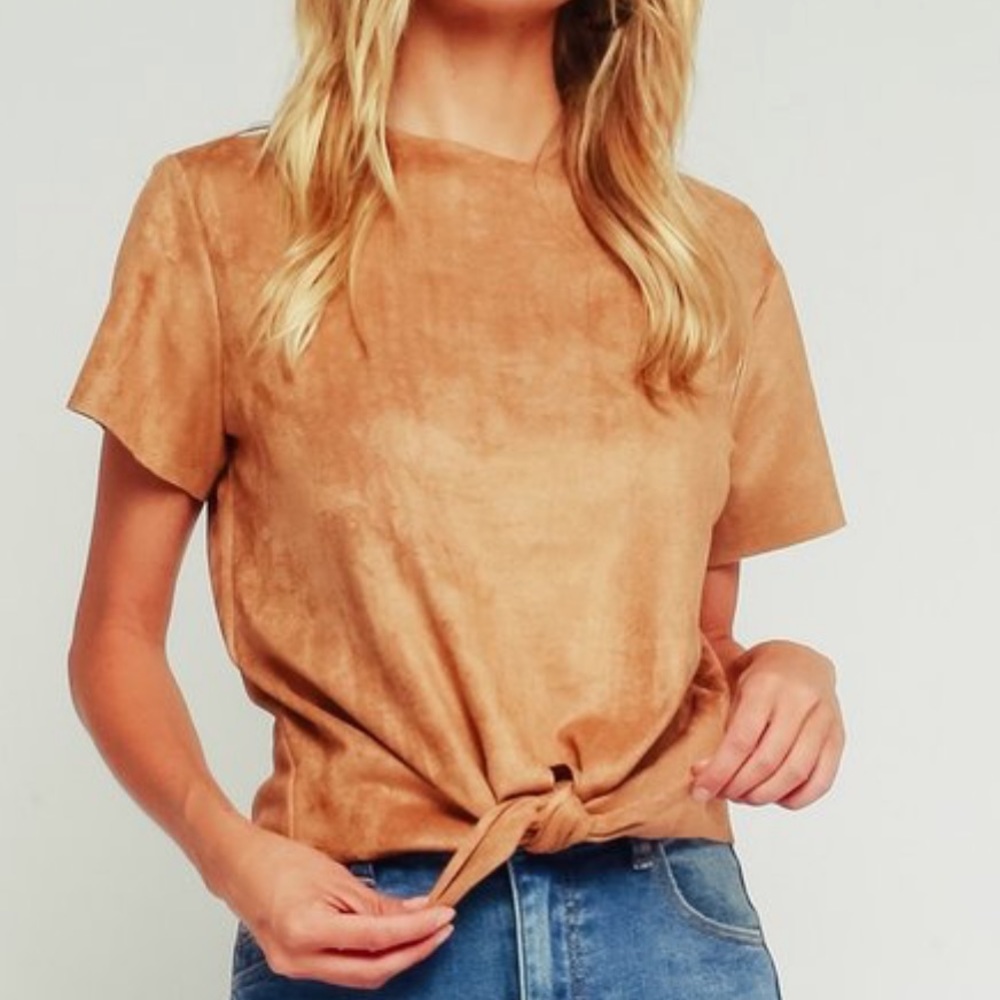 Eva Faux Suede Tie Top //❥//